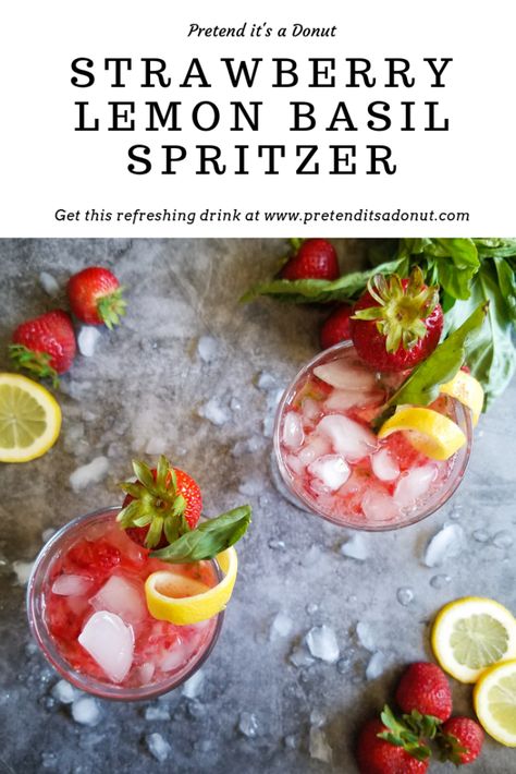 STRAWBERRY LEMON BASIL SPRITZER - Pretend it's a Donut Paleo Mocktail, Whole 30 Vegetarian, Paleo Kids Recipes, Kid Friendly Meals Easy, Beach Wearing, Easy Whole 30 Recipes, Strawberry Basil, Vegetarian Meal Plan, Healthy Paleo Recipes