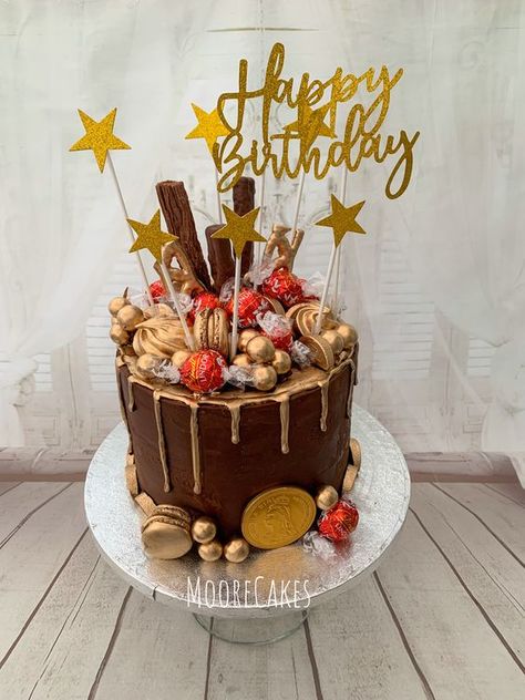 Lindor Cake Birthday, Lindor Cake, Boys 18th Birthday Cake, Crisco Recipes, Ultimate Chocolate Cake, Chocolate Birthday Cake, 80 Birthday Cake, Chocolate Cake Designs, 21st Cake