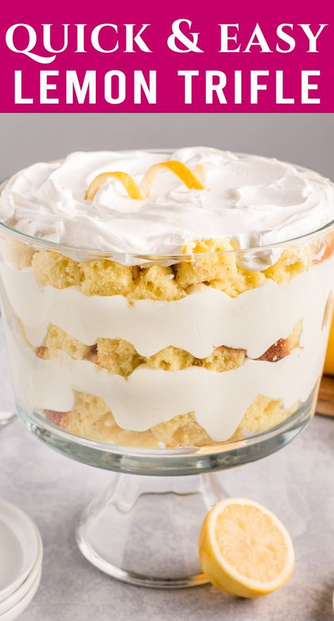 Whipped Jello, Easter Trifle Desserts, Easter Trifle, Lemon Trifle, Trifle Bowl Recipes, Punch Bowl Cake, Trifle Cake, Trifle Dessert Recipes, The Best Cake Recipes