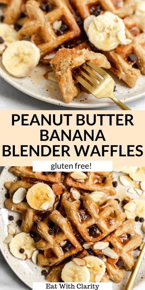 Banana Oatmeal Waffles, Blender Waffles, Peanut Butter Waffles, Oatmeal Waffles, Waffles Breakfast, Quick And Healthy Breakfast, Real Food Dietitians, Waffle Iron Recipes, Healthy Waffles