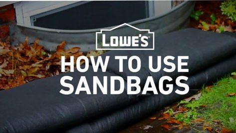 How to Use Sand Bags to Prevent Flooding | Lowe's Sandbags For Flooding, Flood Prevention, Flood Barrier, Survival Hacks, Sand Bag, Lowes Home Improvements, Severe Weather, Social Media Channels, Survival Tips