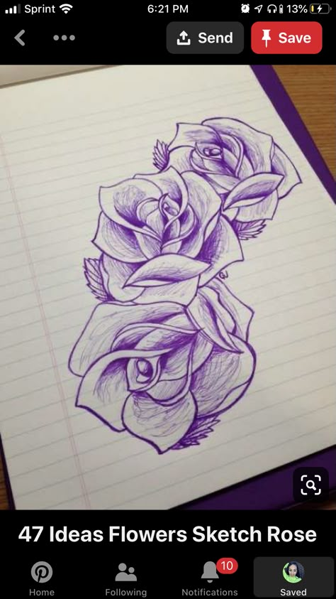 Three Roses Drawing, Three Flowers Drawing, Flowers Sketch, Thigh Tat, Rose Drawing Tattoo, Drawing Beautiful, Flower Tattoo Drawings, Rose Sketch, Hip Bone