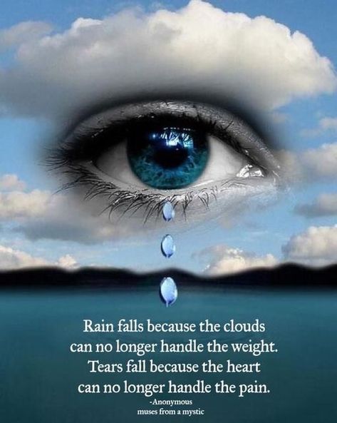 Rain falls because the clouds can no longer handle the weight. Tears fall because the heart can no longer handle the pain. Tears Quotes, Revelation 21, Poetry Art, Graphic Design Software, Typography Quotes, King James Version, The Clouds, Bible App, Long Handles