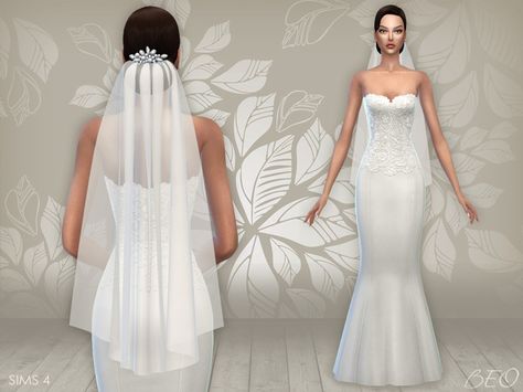 Wedding dress 02 and veil for The Sims 4 by BEO Ts4 Wedding Veil, Sims4 Cc Wedding Veil, Sims4 Wedding Veil, Sims 4 Cc Maxis Match Wedding Veil, Sims 4 Wedding Accessories, Sims 4 Wedding Veil Maxis Match, Sims 4 Cc Wedding Veil, Sims Wedding, Sims 4 Wedding Dress