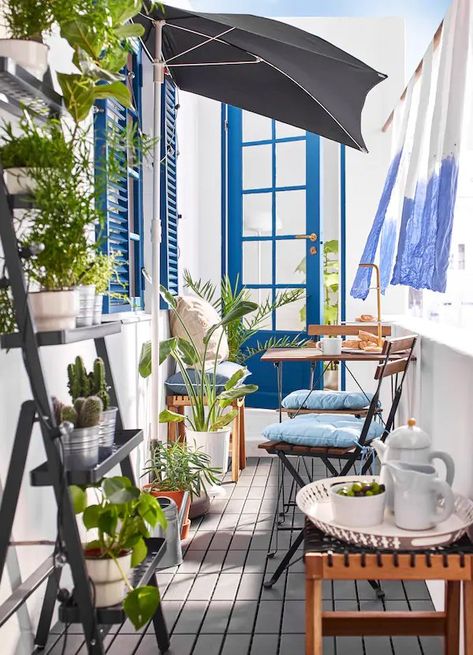 Alseda Ikea, Laundry Yard, Ikea Balcony, Klein Balkon Decor, Male Living Space, Narrow Balcony, Ideas Terraza, Indoor Balcony, Balcony Ideas Indian