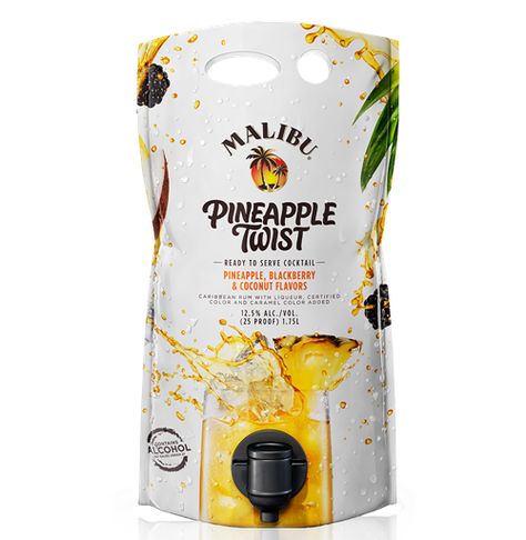 Malibu Rum Has 60-Ounce Cocktail Pouches That Are Basically Capri-Sun's For Adults Malibu Rum Flavors, Malibu Mixed Drinks, Premade Cocktails, Rum Mixed Drinks, Malibu Rum Drinks, Malibu Pineapple, Coconut Rum Drinks, Drink Pouches, Flavored Rum