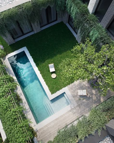 Swimming Pools Kendrick Lamar, Kendrick Lamar Swimming Pools, Modern Backyard Design, Sitting Areas, Pool Life, Backyard Designs, Design Miami, Garden Decor Diy, Outdoor Living Spaces