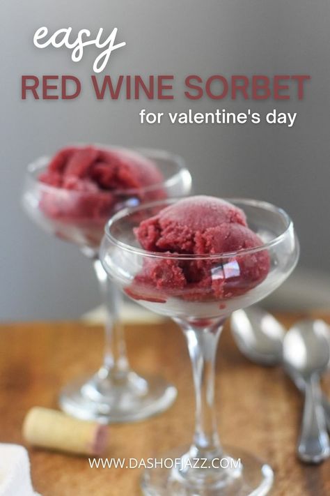 scoops of homemade red wine strawberry sorbet in champagne cocktail glasses. Sorbet Recipes Easy, Wine Sorbet, Prosecco Sorbet, Red Wine Hot Chocolate, Wine Ice Cream, Homemade Sorbet, Boozy Desserts, Sorbet Recipes, Sweet Wine