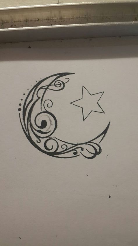 Crescent Moon Tattoo Meaning, Moon Star Tattoo, Swirl Tattoo, Henne Tattoo, Tattoo Moon, Crescent Moon Tattoo, Moon Tattoo Designs, Disney Tattoo, Geniale Tattoos