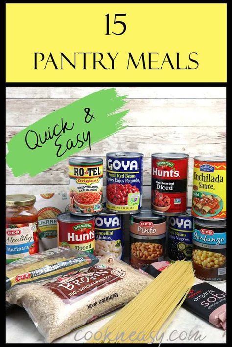 Can Meals Easy Dinners, Meals Using Canned Food, Cooking With Canned Food, Easy Struggle Meals, Pantry Staple Recipes, Shelf Cooking Recipes, Food Pantry Meals, Emergency Meals Easy Recipes, Pantry Meals Recipes Simple