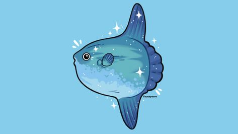 Cute Ocean Creatures Drawing, Ocean Sunfish, Underwater Theme, Sea Life Art, Background Drawing, Creature Drawings, Trippy Art, Weird Animals, Fish Art