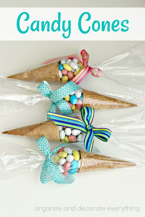 Treats For Party, Easy Candy, Candy Cone, Easter Snacks, Easter Favors, Easter Goodies, Spring Celebration, Ice Cream Cones, Spring Party