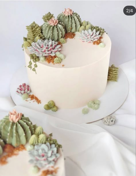 Succulents Birthday Cake, Succulent Cakes Birthday, Succulent Cake Ideas Birthday, Simple Succulent Cake, Plant Lover Cake Ideas, Birthday Cake For Plant Lover, Birthday Cake Plants Theme, Plants Birthday Theme, Plant Cake Ideas Easy