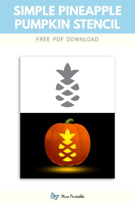 Pineapple Pumpkin Carving, Stencil For Pumpkin Carving, Pineapple Stencil, Stencil Simple, Pineapple Pumpkin, Printable Pumpkin Stencils, Pumpkin Stencils Free, Pumpkin Stencils, Pumpkin Carving Ideas