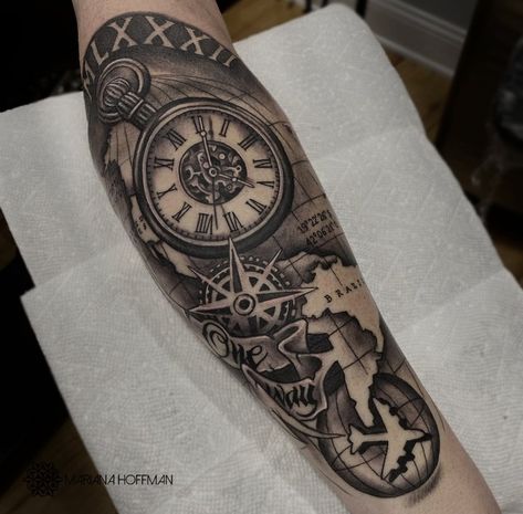 Map Grid Tattoo Design, Map Of The World Tattoo, Tattoo World Map, Compass And Map Tattoo, Navy Tattoos, Map Tattoo, Mark Tattoo, Map Tattoos, Tattoo World