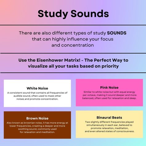 Although not often talked about, the ambience in which you are studying matters a lot! There's a significance to the kind of music you listen to, and some additional type of 'sounds' you can listen to, for more focus!!! . . . . . #study #studymotivation #studytime #studytips #studentlife #studymethods #visual #visualmapping #studysmart #studyskills Song To Listen While Studying, Music To Listen To When Studying, Music To Help You Study, Music That Helps You Study, Classical Music For Studying, Focus Study, Aesthetic Routine, Music Study, Study Music