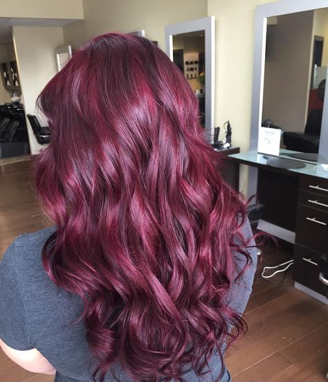 Berry Hair Color Plum, Cherry Plum Hair Color, Berry Red Hair Color, Berry Red Hair, Berry Hair Color, Berry Pink Hair, Plum Red Hair, Hairdye Ideas, Plum Hair Color