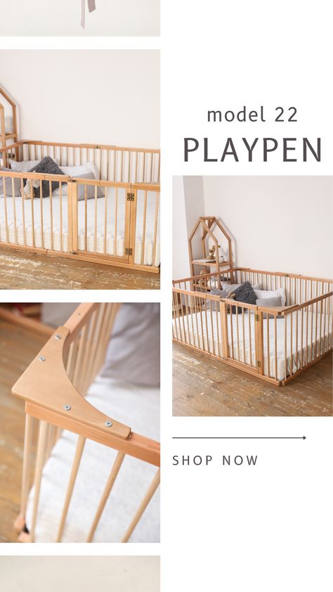 ✦ Sleep and Play The Transformable Playpen Bed by BUSYWOOD will be a highlight in your kid's room. There are two modifiable shapes of the playpen, which can be fixed with the help of special fixators for the corners Playpen Bed Ideas, Playpen Bed, Toddler Beds, Floor Bed, Baby Room Decor, Baby Room, Toddler Bed, The Help, Mattress