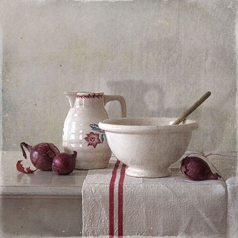 Still Life 1 on Behance Still Life With Apples, Still Life Photos, Still Life Oil Painting, Red Onions, Still Life Drawing, White Bowls, Painting Still Life, Still Life Art, Photographic Art