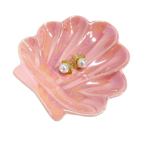 PRICES MAY VARY. 🐚[Compact Size]: The size of jewelry trinket dish is about 4.7*4.7*0.7inch. Shell trinket dish is very compact, and it can be placed where you want. 🐚[Premium Quality]: This ceramic shell jewelry tray is made of high quality ceramic. This ring dish will not turn yellow and the bottom also won't scratch your furniture. 🐚[Exquisite Decoration]: You can put ceramic ring trinket tray on your nightstand and porch to make your home look more lively and vibrant. Heard that shell bri Ceramic Jewelry Organizer, Ceramic Seashell, Coastal Girl, Bathroom Pink, Sea Shell Jewelry, Shell Trinket Dish, Ceramic Jewelry Dish, Starfish Jewelry, Accessories For Home