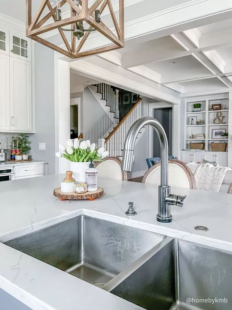 Style Your Kitchen Sink, Decorating An Island With A Sink, Style Kitchen Island With Sink, Styling An Island With A Sink, How To Decorate Island With Sink, Decorate Kitchen Island With Sink, Sink In Island Kitchen Decor, Kitchen Sink In Island Decor, How To Style Kitchen Island With Sink