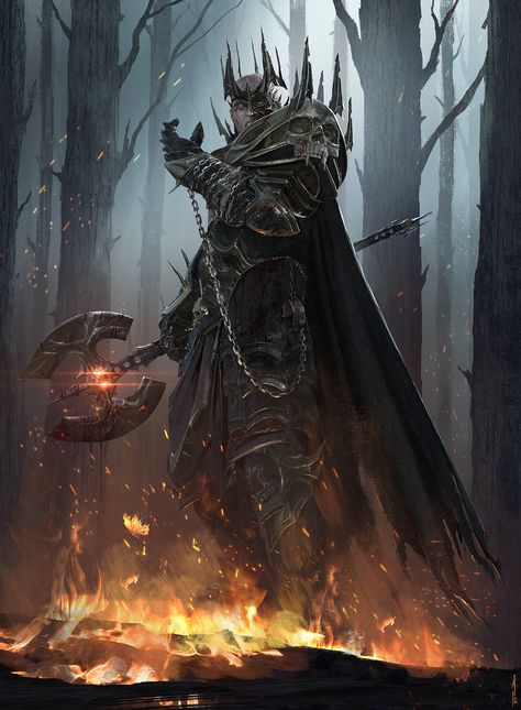 Evil Knight, Illustration Fantasy, Knight Art, King Art, Black King, Dungeons And Dragons Characters, Fantasy Armor, High Fantasy, Fantasy Warrior