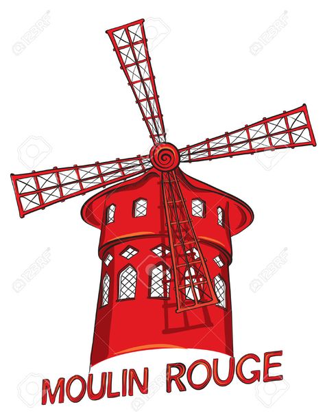 Moulan Rouge, Windmill Tattoo, Paris Moulin Rouge, Moulin Rouge Movie, Moulin Rouge Paris, Crazy Horse Paris, Moscow Art, Paris Illustration, Bff Tattoos