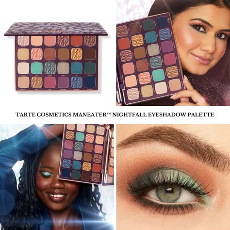 Tarte just released their new Maneater™ Nightfall Eyeshadow Palette for the 2023 Holiday season. The palette includes 24 shades in warm and cool tones featuring mattes, shimmers, and sheens. It is available now and priced at $52. The post Tarte Cosmetics Maneater™ Nightfall Eyeshadow Palette appeared first on BeautyVelle | Makeup News. Tarte Maneater Nightfall Looks, Tarte Maneater Palette Looks, Tarte Maneater Palette, Hair Colour For Green Eyes, 2023 Makeup, Dark Eyeshadow, Diy Haircut, Makeup News, Tarte Cosmetics