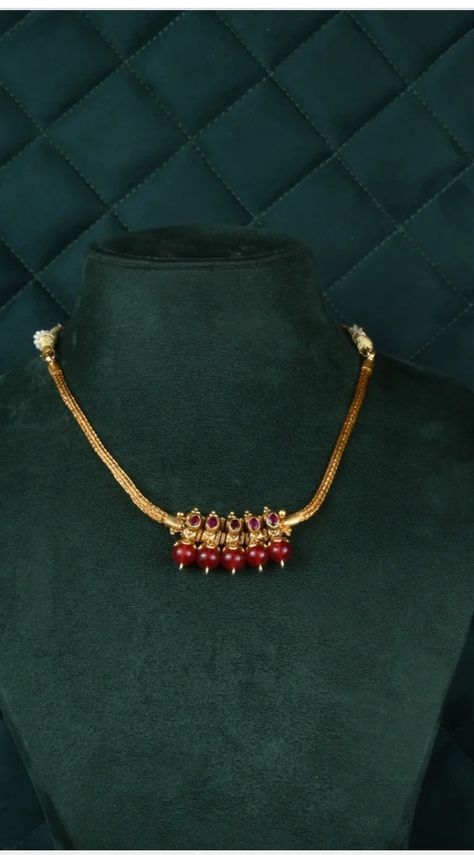 Kids Necklace Gold Indian, Gold Necklace For Kids, 8 Grams Gold Necklace, Coral Gold Chain, Pretty Gold Necklaces, Gold Statement Jewelry, Simple Choker, Antique Necklaces Design, New Gold Jewellery Designs