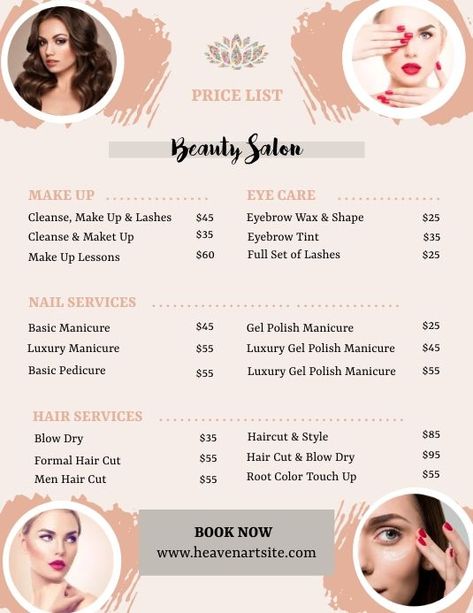 Beauty Salon Price List Template, Salon Price List Template Free, Salon Price List Ideas, Makeup Price List, Hair Poster Design, Beauty Salon Price List, Price Tag Design, Hair Poster, Flyers Template