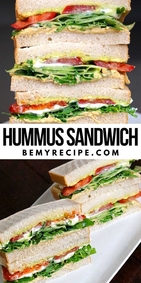 Hummus Sandwich with Avocado, Cucumber, Tomato, and Goat Cheese Goat Cheese Cucumber, Cucumber Hummus, Avocado Goat Cheese, Sundried Tomato Recipes, Sandwich With Avocado, Tomato And Goat Cheese, Hummus Salad, Hummus Sandwich, Pepper Sandwich