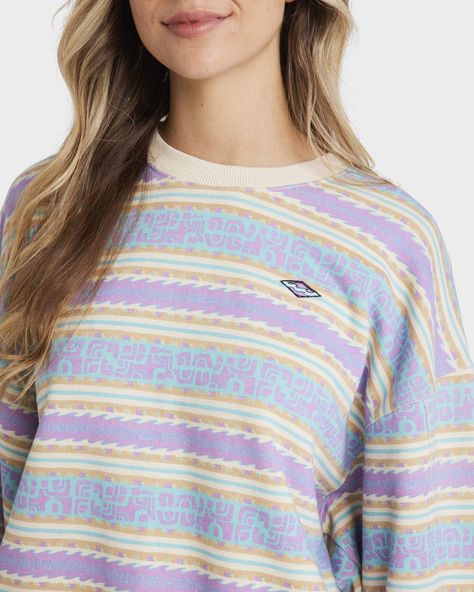 Buy the Womens Throw It Back Kendall Crew Neck by Billabong online at Surf Dive n Ski. Enjoy free shipping for all loyalty members! Technical Apparel, Throw It Back, Surf Culture, Apparel Brand, Beach Fashion, Beach Style, Billabong, Official Store, Clothing Brand