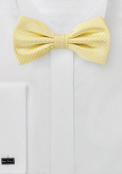 [$14.90- Bows-N-Ties] Soft Yellow Pin Dot Bow Tie Men’s Suits For Wedding, Yellow Color Palette, Yellow Bow Tie, Summer Pins, Color Palette Yellow, Yellow Bow, Bowtie And Suspenders, Color Palette Inspiration, Pre Tied Bow Tie