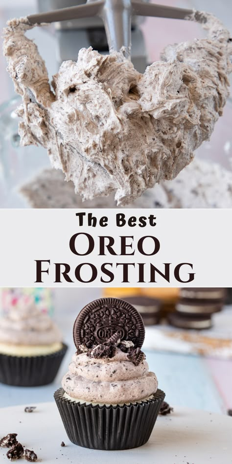 Oreo Frosting Recipe, Cookies And Cream Frosting, Oreo Frosting, Oreo Buttercream, Frosting Recipes Easy, Cake Frosting Recipe, Homemade Frosting, Lost 100 Pounds, Buttercream Frosting Recipe