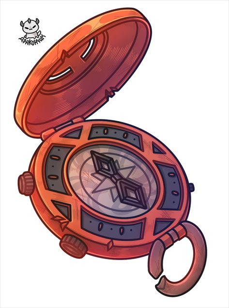 A small compass that will never let you get lost in this complex world🌟 pocketwatch | compass | protection amulet Compass Concept Art, Navigator Aesthetic, Compass Illustration, Key Designs, Compass Drawing, Compass Art, Pocket Compass, Dnd 5e Homebrew, Magic Items