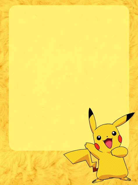 Pikachu Invitations Birthday, Cute Templates For Instagram Stories, Account Bank Template Design, Pokemon Birthday Invites, Pikachu Background, Ipad Essentials, Pokemon Backgrounds, Baby Art Projects, Pikachu Wallpaper