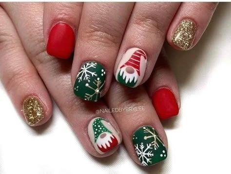 Spirit Fingers, Winter Nail Art Designs, Flag Nails, Nail Art Noel, Christmas Nail Art Ideas, Xmas Nail Art, Festive Nails, Christmas Gel, Sassy Nails