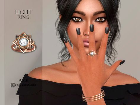 Sims 4 Rings, Cc Ring, Sims Accessories, Sims 4 Piercings, Sims 4 Tattoos, Peach Necklace, Sea Earrings, Dainty Engagement, Mermaid Ring