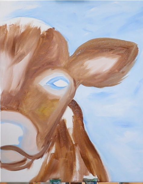 Spring Cow Step-by-Step | wendyanderson.art Cow Painting Acrylic Easy Step By Step, How To Paint Cow Print, Cow Painting Ideas, Cow Paintings On Canvas, Cow Paintings, Jersey Cow, Cow Pictures, Cow Canvas, Cow Painting