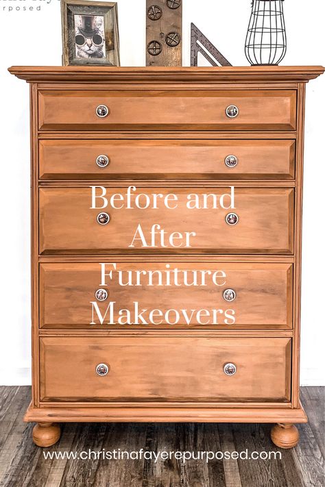 Painted Oak Bedroom Furniture Before And After, Painted And Stained Furniture Ideas, Oak Chest Of Drawers Makeover, Before And After Chalk Paint Furniture, Queen Anne Bedroom Furniture Makeover, Oak Furniture Bedroom Ideas Paint Colors, Chalk Paint Chest Of Drawers Ideas, Diy Dresser Color Ideas, Refinishing Furniture Before And After