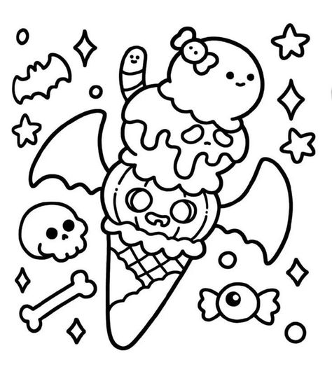 Bullet Journal Halloween, Hello Kitty Colouring Pages, Adult Coloring Books Printables, Halloween Coloring Book, Adult Coloring Designs, Hello Kitty Coloring, Detailed Coloring Pages, Adult Colouring Pages, Colouring Printables