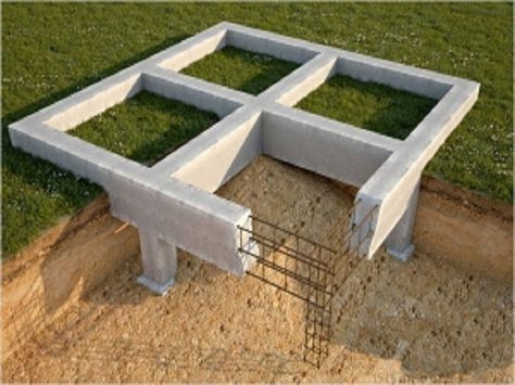 House On Pillars, Concrete Formwork, Different Types Of Houses, Architecture Foundation, Building Foundation, Concrete Footings, House Foundation, Precast Concrete, Building A Shed