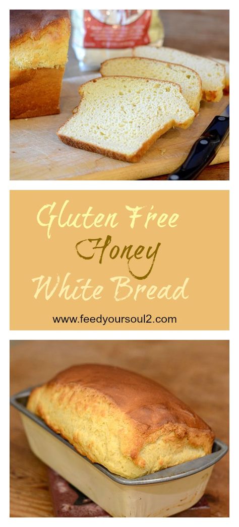 Gluten Free Honey White Bread from Feed Your Soul Too Honey White Bread, Gluten Free Bread Machine, Homemade Gluten Free Bread, Pain Sans Gluten, White Bread Recipe, Pan Sin Gluten, Gluten Free Recipes Bread, Desserts Vegan, Homemade Gluten Free