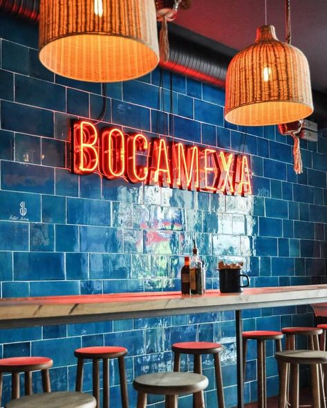 Mexican Shop Design, Fancy Mexican Restaurant, Trendy Mexican Restaurant, Mexican Taqueria Design, Mexican Cafe Design, Latin Restaurant Design, Modern Mexican Restaurant Decor, Modern Mexican Restaurant Design, Tapas Restaurant Design