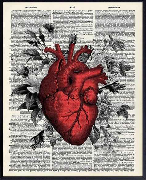 فنسنت فان جوخ, Home Decor For Bedroom, Handmade Poster, Goth Steampunk, Doctors Office, Dictionary Art Print, Heart Poster, Dictionary Art, Decor For Bedroom