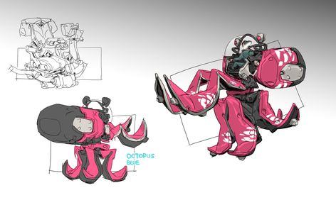 ArtStation - Octopus-oceanworld Octopus Robot Concept Art, Octopus Oc, Concept Art Design, Neo Tokyo, Robots Concept, Monster Girls, Robot Concept Art, Sea Monsters, Monster Girl