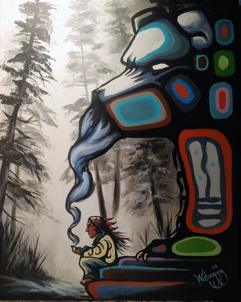 Native Painting Ideas, Native American Abstract Art, Woodland Art Native, Native Paintings, Indigenous Painting, Native American Knowledge, Arte Haida, Native American Tattoo Designs, Native American Drawing