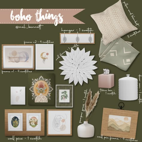 Boho Things, Furniture Cc, Boho Background, Die Sims 4, Cc Furniture, Sims 4 Clutter, Free Sims 4, The Sims 4 Packs, Sims 4 House Design