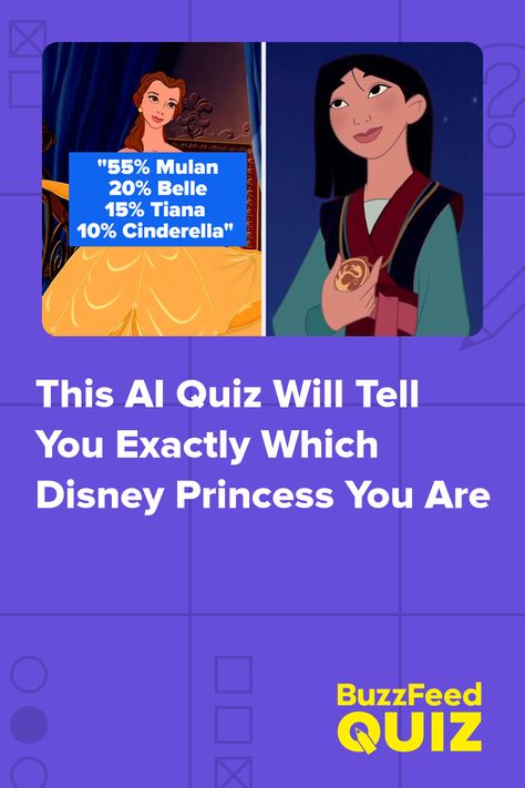 This AI Quiz Will Tell You Exactly Which Disney Princess You Are Disney Princess Quiz Buzzfeed, Disney Princess Quizzes, Disney Personality Quiz, Princess Quizzes, Disney Movie Quiz, Disney Buzzfeed, Buzzfeed Personality Quiz, Buzzfeed Quizzes Disney, Princess Quiz