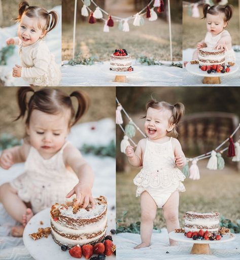 Cottage Core Cake Smash, First Birthday Cake Smash Photoshoot Outdoor, Cake Smash Photography Outdoor, Outdoors Cake Smash, One Year Old Cake Smash Photoshoot, Outside Smash Cake Pictures, Outdoor 1 Year Photoshoot, Outdoor First Birthday Photoshoot, Outdoor Cake Smash Girl